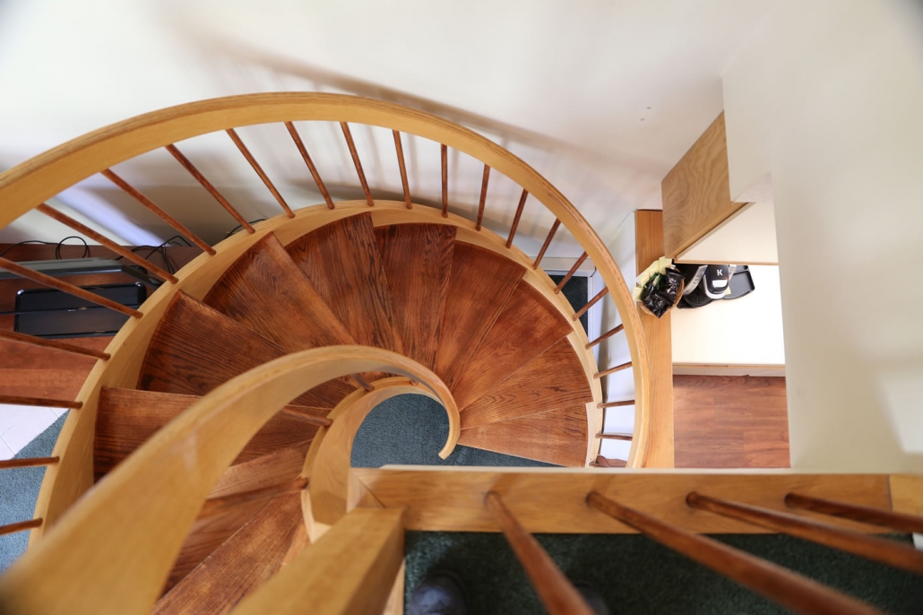 spiral staircase view down two bedroom superior