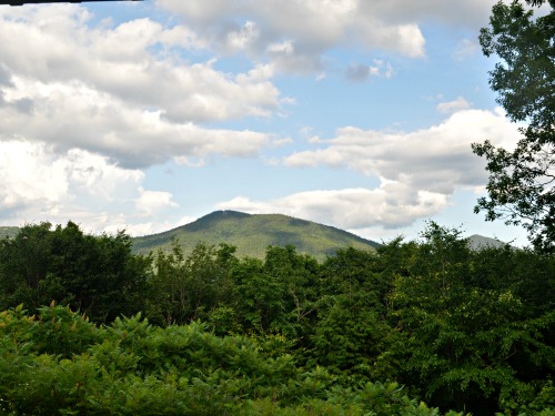 nordic village mountains view